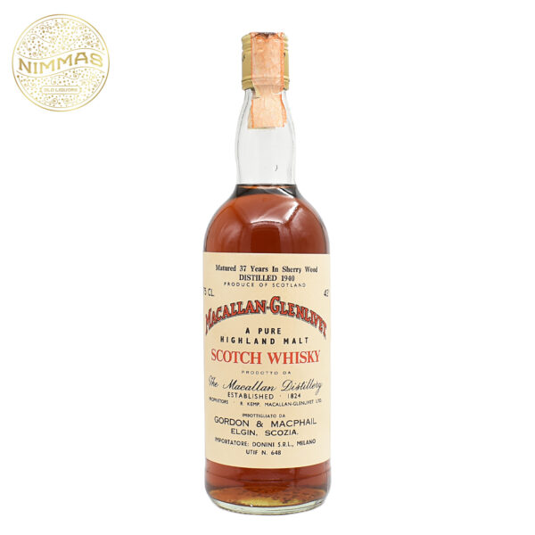 macallan glenlivet 1940 37 years gordon macphail nimmas